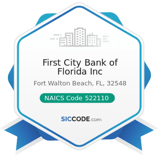First City Bank of Florida Inc - NAICS Code 522110 - Commercial Banking