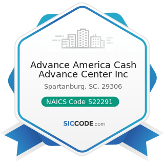 Advance America Cash Advance Center Inc - NAICS Code 522291 - Consumer Lending