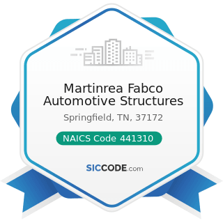 Martinrea Fabco Automotive Structures - NAICS Code 441310 - Automotive Parts and Accessories...