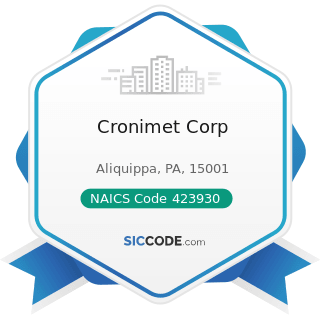 Cronimet Corp - NAICS Code 423930 - Recyclable Material Merchant Wholesalers