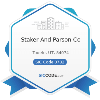 Staker And Parson Co - SIC Code 0782 - Lawn and Garden Services