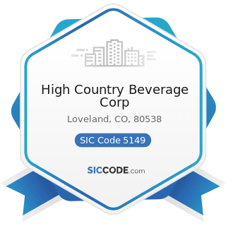 High Country Beverage Corp - SIC Code 5149 - Groceries and Related Products, Not Elsewhere...