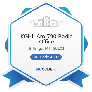 KGHL Am 790 Radio Office - SIC Code 4832 - Radio Broadcasting Stations