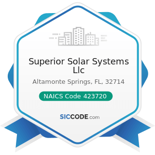 Superior Solar Systems Llc - NAICS Code 423720 - Plumbing and Heating Equipment and Supplies...