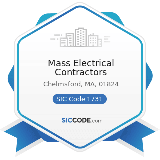 Mass Electrical Contractors - SIC Code 1731 - Electrical Work