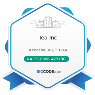 Iea Inc - NAICS Code 423730 - Warm Air Heating and Air-Conditioning Equipment and Supplies...