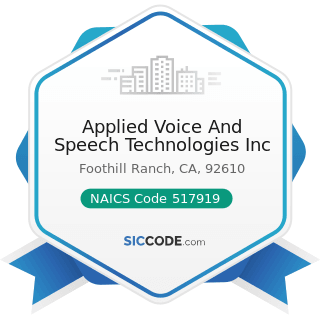 Applied Voice And Speech Technologies Inc - NAICS Code 517919 - All Other Telecommunications