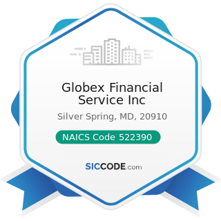 Globex Financial Service Inc - NAICS Code 522390 - Other Activities Related to Credit...