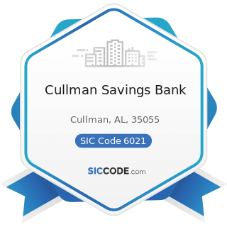 Cullman Savings Bank - SIC Code 6021 - National Commercial Banks