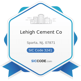 Lehigh Cement Co - SIC Code 3241 - Cement, Hydraulic