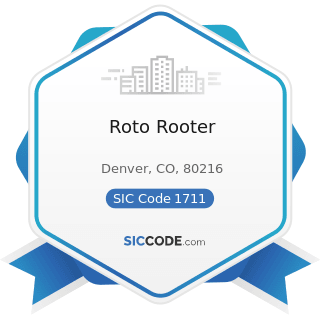 Roto Rooter - SIC Code 1711 - Plumbing, Heating and Air-Conditioning
