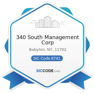 340 South Management Corp - SIC Code 8741 - Management Services
