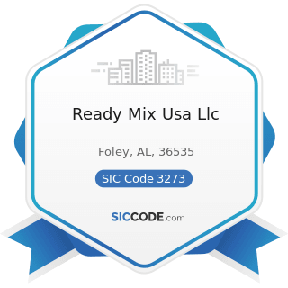 Ready Mix Usa Llc - SIC Code 3273 - Ready-Mixed Concrete