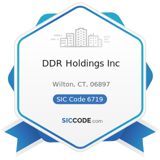 DDR Holdings Inc - SIC Code 6719 - Offices of Holding Companies, Not Elsewhere Classified