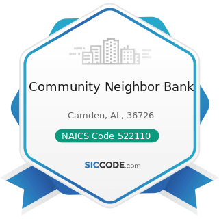 Community Neighbor Bank - NAICS Code 522110 - Commercial Banking