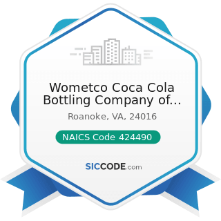 Wometco Coca Cola Bottling Company of Roanoke Inc - NAICS Code 424490 - Other Grocery and...