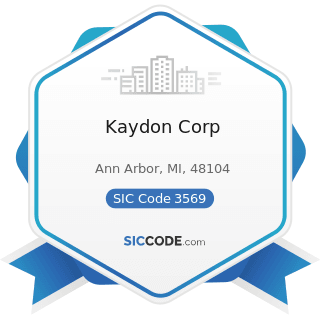 Kaydon Corp - SIC Code 3569 - General Industrial Machinery and Equipment, Not Elsewhere...