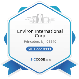 Environ International Corp - SIC Code 8999 - Services, Not Elsewhere Classified