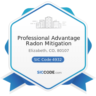 Professional Advantage Radon Mitigation - SIC Code 4932 - Gas and other Services Combined