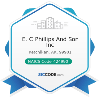 E. C Phillips And Son Inc - NAICS Code 424990 - Other Miscellaneous Nondurable Goods Merchant...