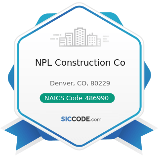 NPL Construction Co - NAICS Code 486990 - All Other Pipeline Transportation