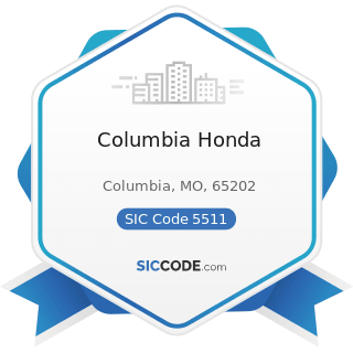 Columbia Honda - SIC Code 5511 - Motor Vehicle Dealers (New and Used)