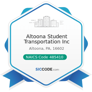 Altoona Student Transportation Inc - NAICS Code 485410 - School and Employee Bus Transportation