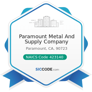 Paramount Metal And Supply Company - NAICS Code 423140 - Motor Vehicle Parts (Used) Merchant...