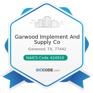 Garwood Implement And Supply Co - NAICS Code 424910 - Farm Supplies Merchant Wholesalers