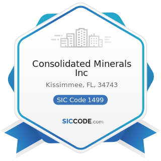 Consolidated Minerals Inc - SIC Code 1499 - Miscellaneous Nonmetallic Minerals, except Fuels