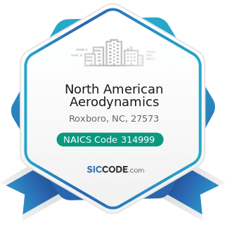 North American Aerodynamics - NAICS Code 314999 - All Other Miscellaneous Textile Product Mills