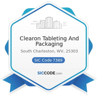 Clearon Tableting And Packaging - SIC Code 7389 - Business Services, Not Elsewhere Classified