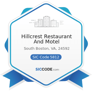 Hillcrest Restaurant And Motel - SIC Code 5812 - Eating Places