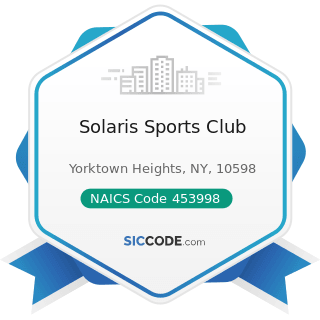 Solaris Sports Club - NAICS Code 453998 - All Other Miscellaneous Store Retailers (except...