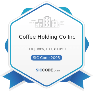 Coffee Holding Co Inc - SIC Code 2095 - Roasted Coffee