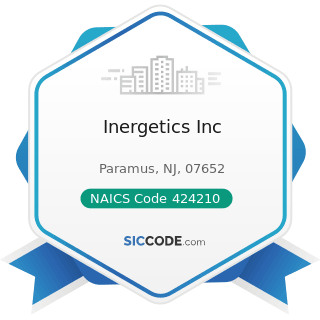 Inergetics Inc - NAICS Code 424210 - Drugs and Druggists' Sundries Merchant Wholesalers