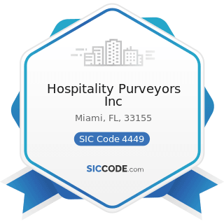 Hospitality Purveyors Inc - SIC Code 4449 - Water Transportation of Freight, Not Elsewhere...