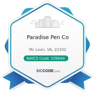 Paradise Pen Co - NAICS Code 339940 - Office Supplies (except Paper) Manufacturing