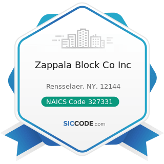 Zappala Block Co Inc - NAICS Code 327331 - Concrete Block and Brick Manufacturing