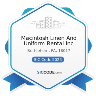 Macintosh Linen And Uniform Rental Inc - SIC Code 5023 - Home Furnishings