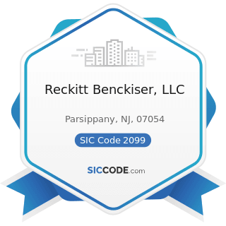 Reckitt Benckiser, LLC - SIC Code 2099 - Food Preparations, Not Elsewhere Classified