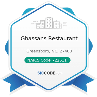 Ghassans Restaurant - NAICS Code 722511 - Full-Service Restaurants