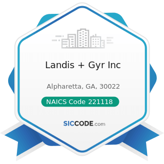Landis + Gyr Inc - NAICS Code 221118 - Other Electric Power Generation
