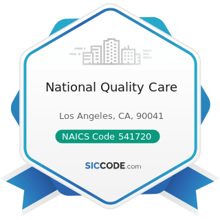 National Quality Care - NAICS Code 541720 - Research and Development in the Social Sciences and...