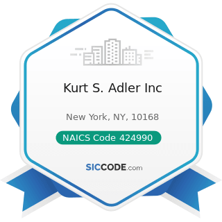 Kurt S. Adler Inc - NAICS Code 424990 - Other Miscellaneous Nondurable Goods Merchant Wholesalers