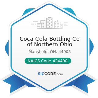 Coca Cola Bottling Co of Northern Ohio - NAICS Code 424490 - Other Grocery and Related Products...
