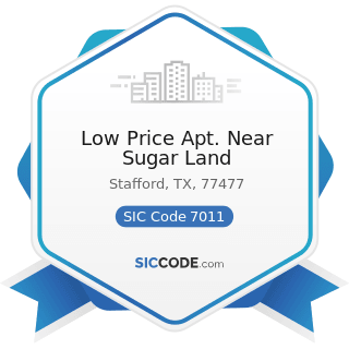 Low Price Apt. Near Sugar Land - SIC Code 7011 - Hotels and Motels