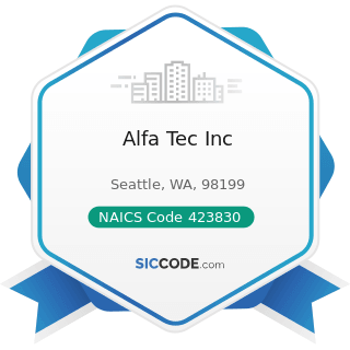 Alfa Tec Inc - NAICS Code 423830 - Industrial Machinery and Equipment Merchant Wholesalers