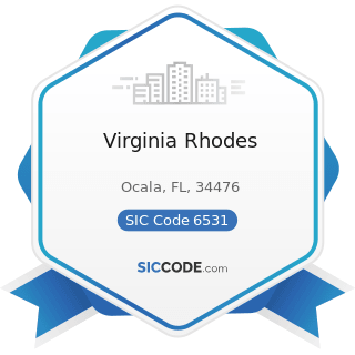 Virginia Rhodes - SIC Code 6531 - Real Estate Agents and Managers
