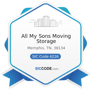 All My Sons Moving Storage - SIC Code 4226 - Special Warehousing and Storage, Not Elsewhere...